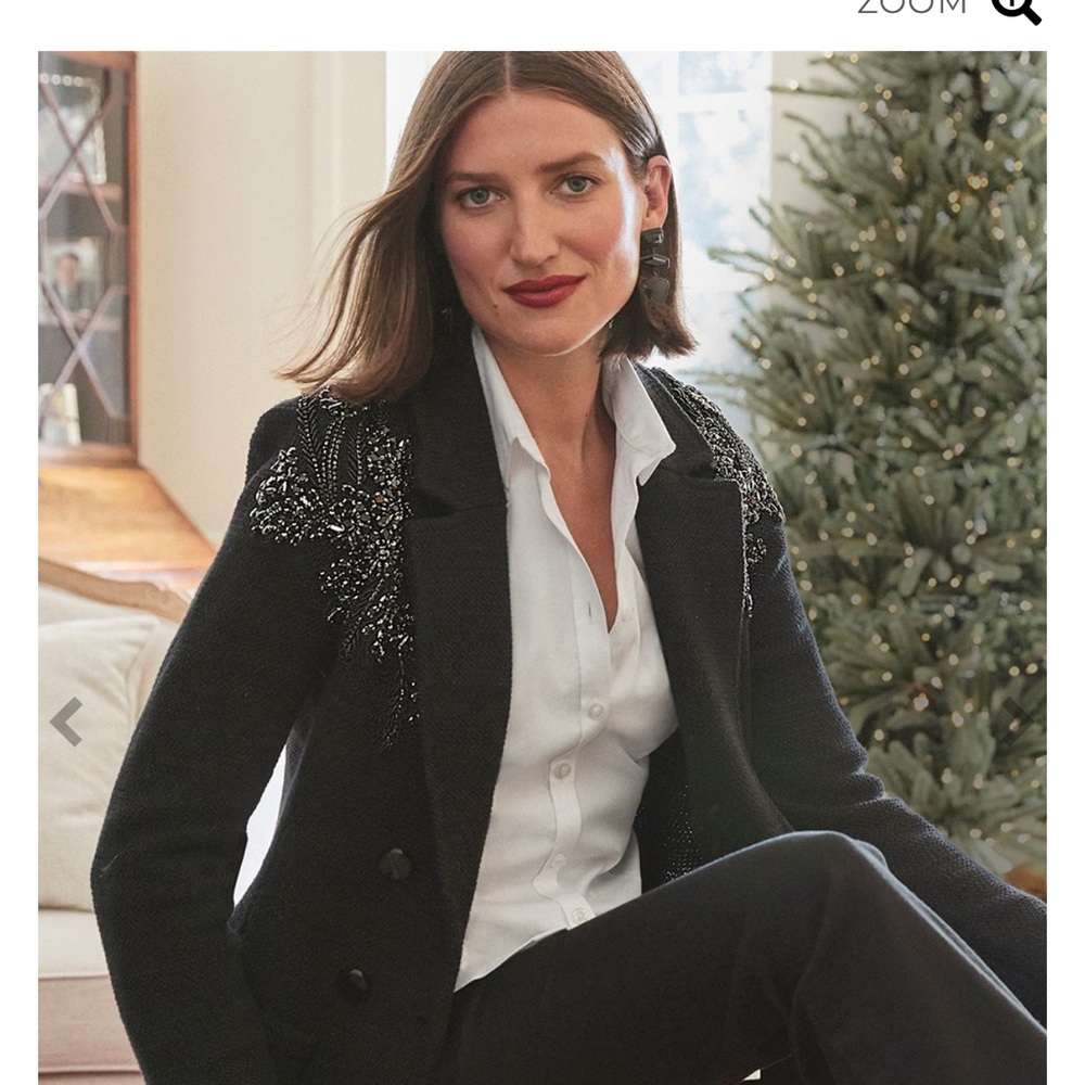 Chico's Black Blazer with Sparkly Embellishments